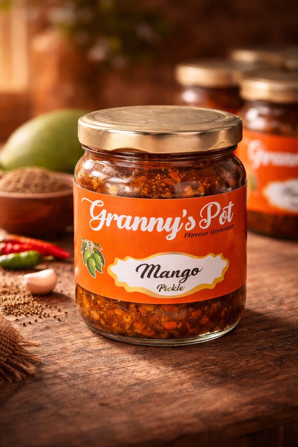 Granny's Pot hero background with authentic pickle jar